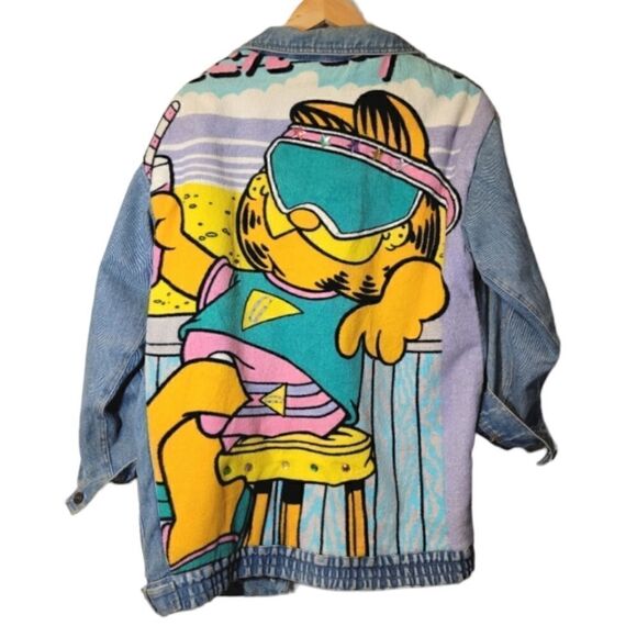 Vintage Jackets & Blazers - OOAK Garfield one of a kind oversized 90s Vintage Jacket Unbranded Runway Sample